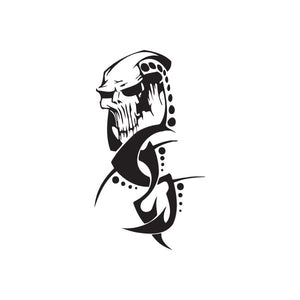 Vinyl wall decal with black-and-white stylized bearded face graphic