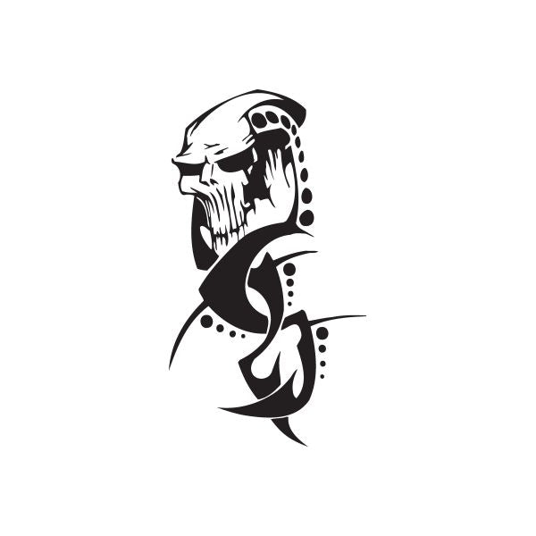 Vinyl wall decal with black-and-white stylized bearded face graphic