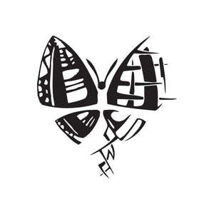 Black abstract graffiti-style wall decal with geometric shapes