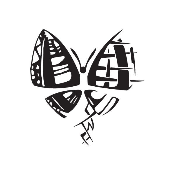 Black abstract graffiti-style wall decal with geometric shapes
