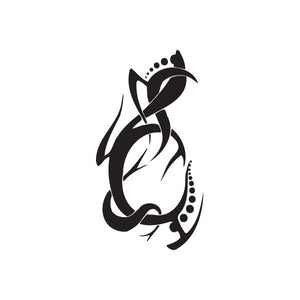 Black twisted-metal style swirl emblem vinyl wall decal