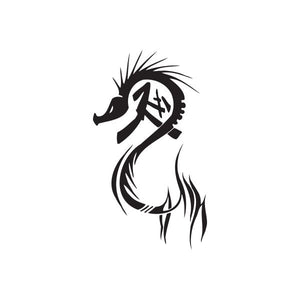 Black tribal face wall vinyl decal with crossed-eye symbol