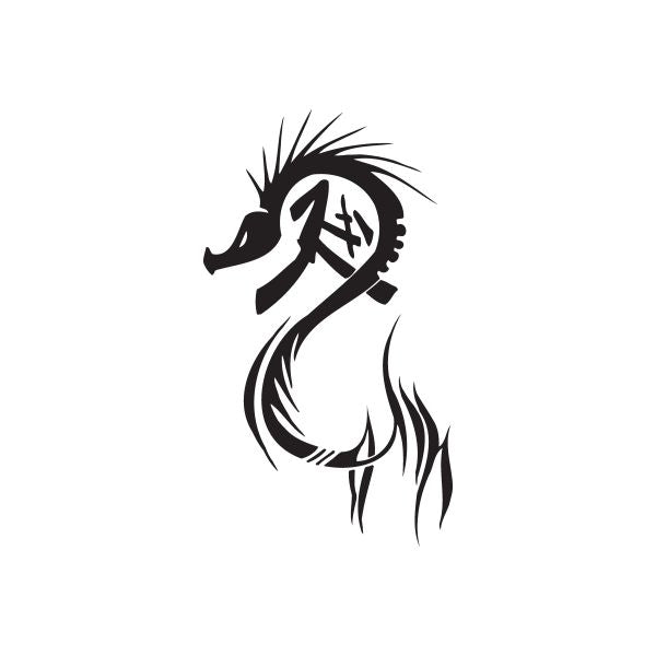 Black tribal face wall vinyl decal with crossed-eye symbol