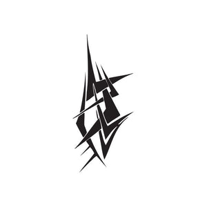 Black abstract twisted metal wall vinyl decal