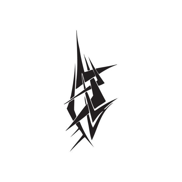 Black abstract twisted metal wall vinyl decal