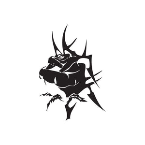 Black horned monster wall decal vinyl silhouette graphic