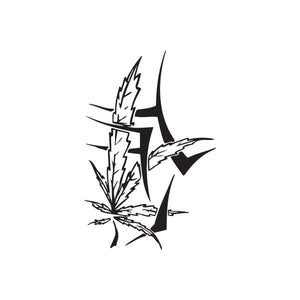 Vinyl wall decal, black twisted metal abstract starburst shape