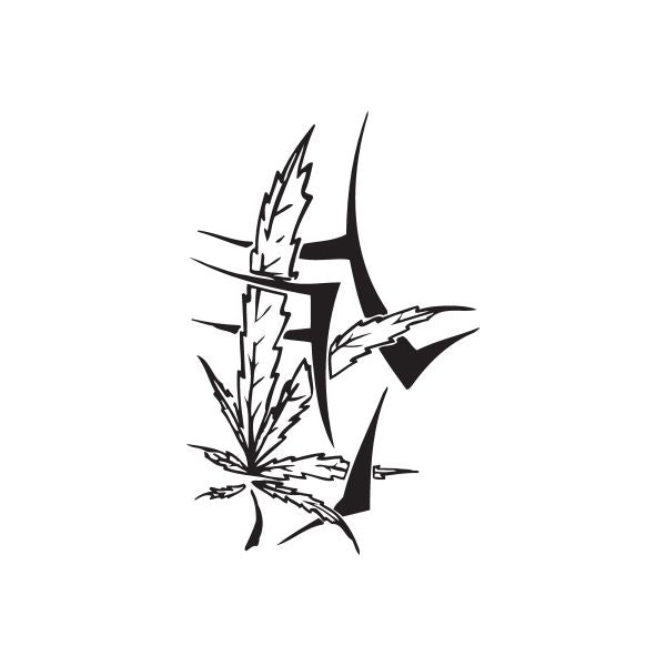 Vinyl wall decal, black twisted metal abstract starburst shape