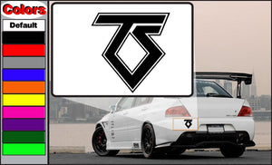 Twisted Sister logo decal in white rectangle with black emblem