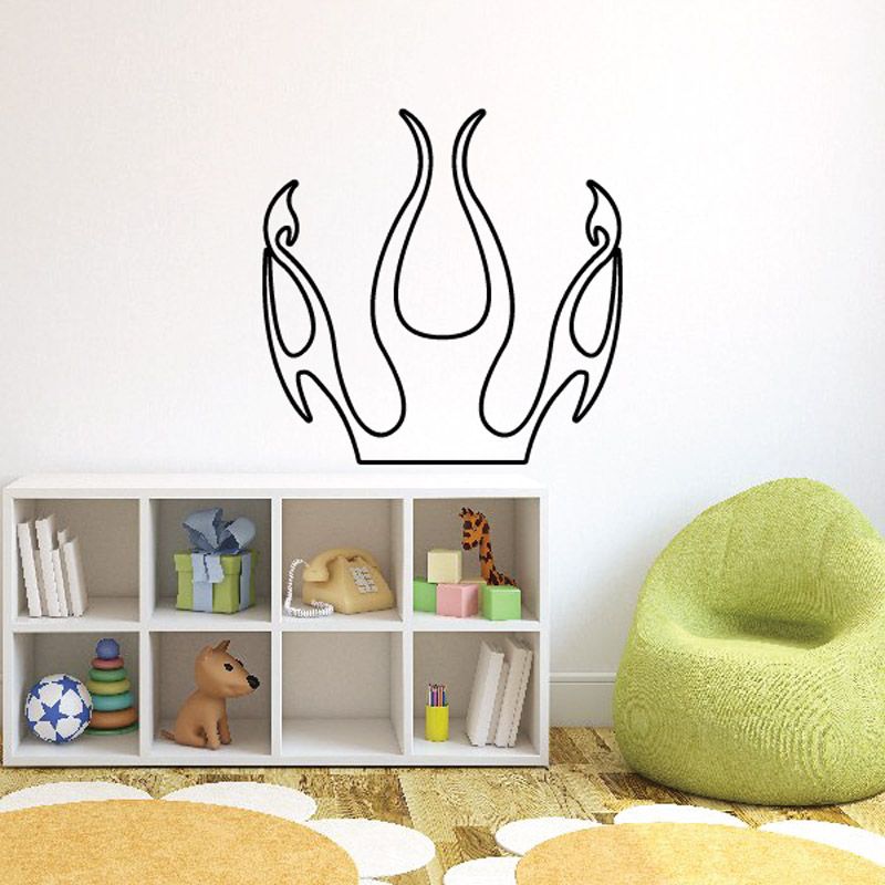 Image of Twisted Spikes Flat Bottom Ghost Flames Car Decal - Vinyl Decal - Wall Decal - CF666