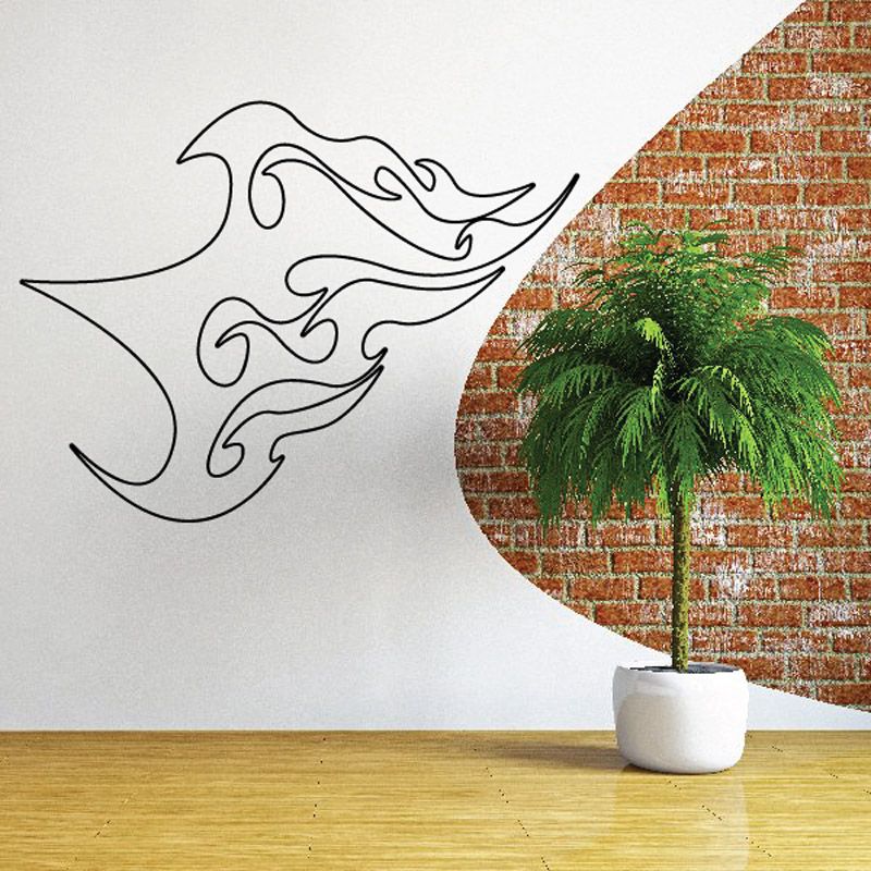 Image of Twisted Spikes Ghost Flames Car Decal - Vinyl Decal - Wall Decal - CF302