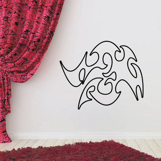 Image of Twisted Spikes Ghost Flames Car Decal - Vinyl Decal - Wall Decal - CF314