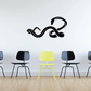 Twisting slithering snake decal, black coiled line art
