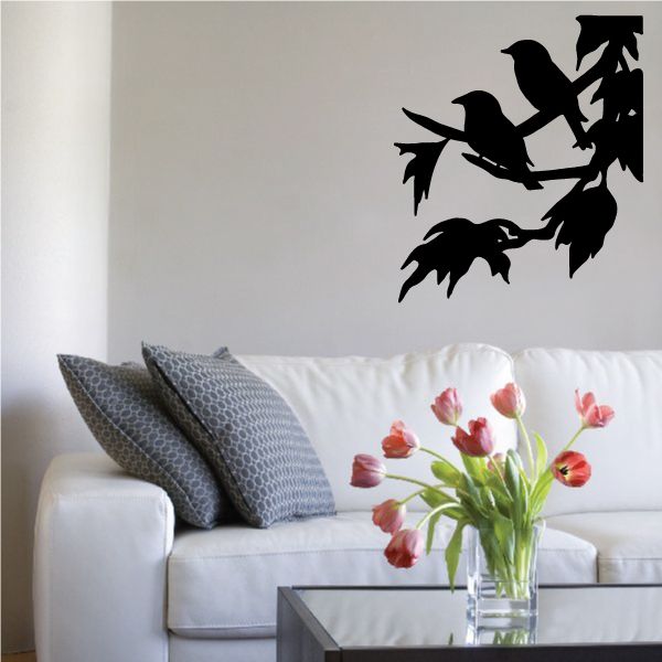 Image of Two Birds On Branch Decal