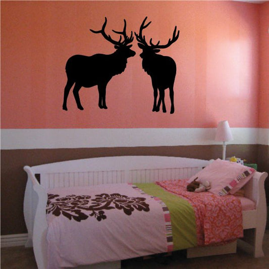 Image of Two Bull Elk Fighting Decal