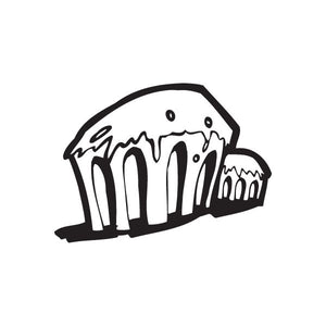 Two cupcake decal with black outlined frosting and drip details
