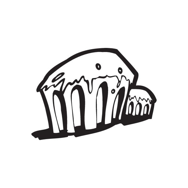Two cupcake decal with black outlined frosting and drip details