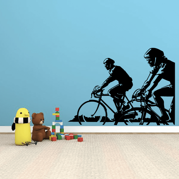 Image of Two Cyclists Perspective Decal