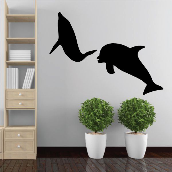 Image of Two Dolphins Swimming Decal