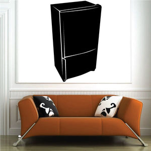 Two-door refrigerator decal in dark finish with two vertical door panels