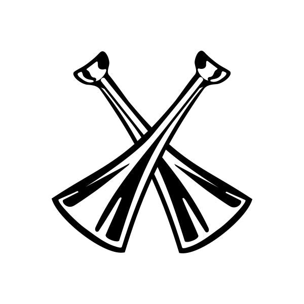 Two fireman horns decal with crossed black horn shapes
