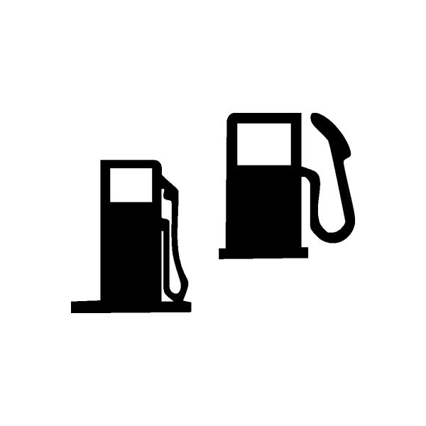 Two gas pump decal sticker with two fuel pump icons, black