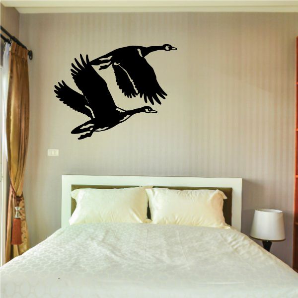 Image of Two Geese Flying Decal