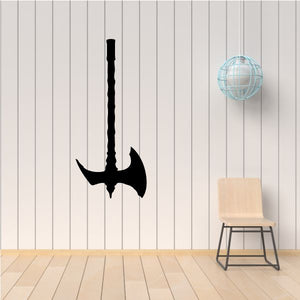 Two-handed axe decal with black axe silhouette