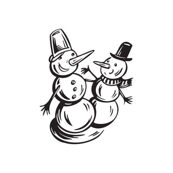 Image of Two Happy Snowmen Decal