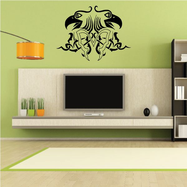 Image of Two Headed Eagle and Vine Decal