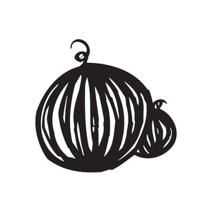 Two onions vinyl decal, black illustration