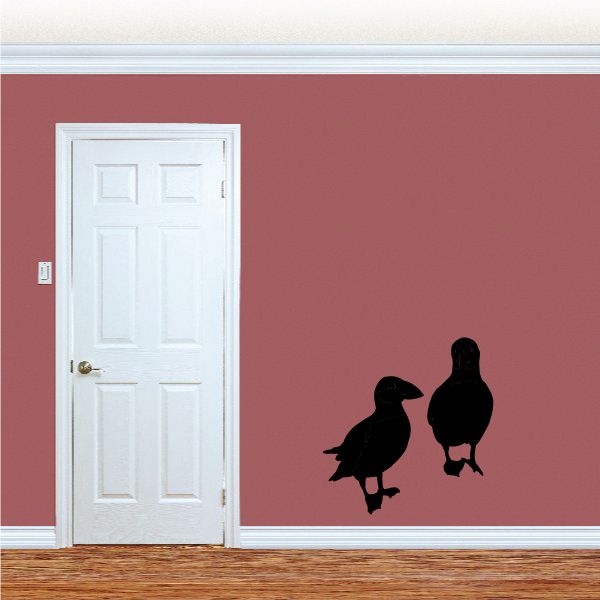 Image of Two Standing Puffins Decal