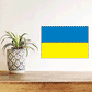 Ukraine flag sticker with blue top and yellow bottom horizontal stripes