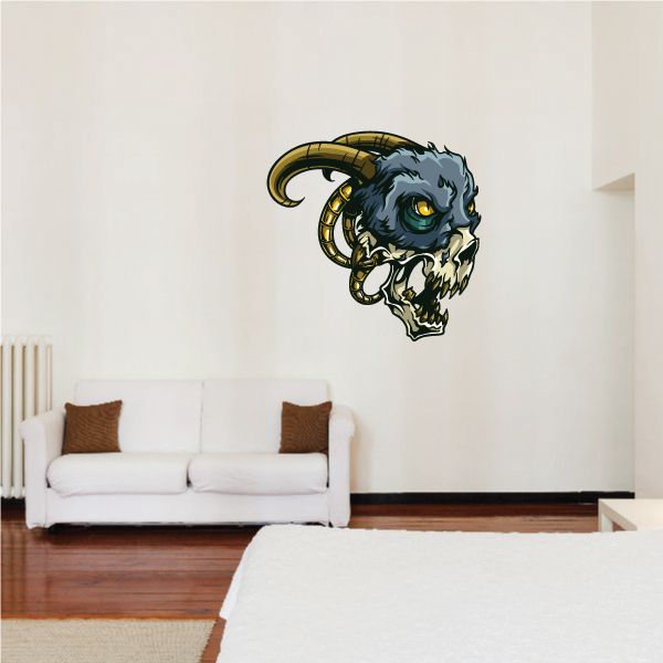 Image of Undead Goat Monster Head Sticker