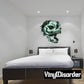 Undead skull wall sticker with green skull, red eye, and black outlines