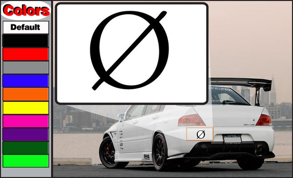 Underoath Cross O decal with black crossed O symbol on white background