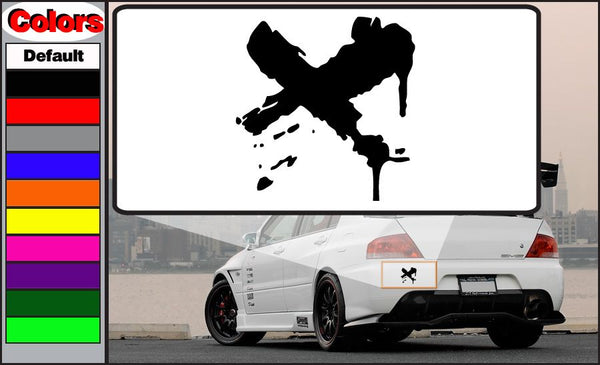 Black silhouette car decal with guitar shape, graphic decal for vehicle rear