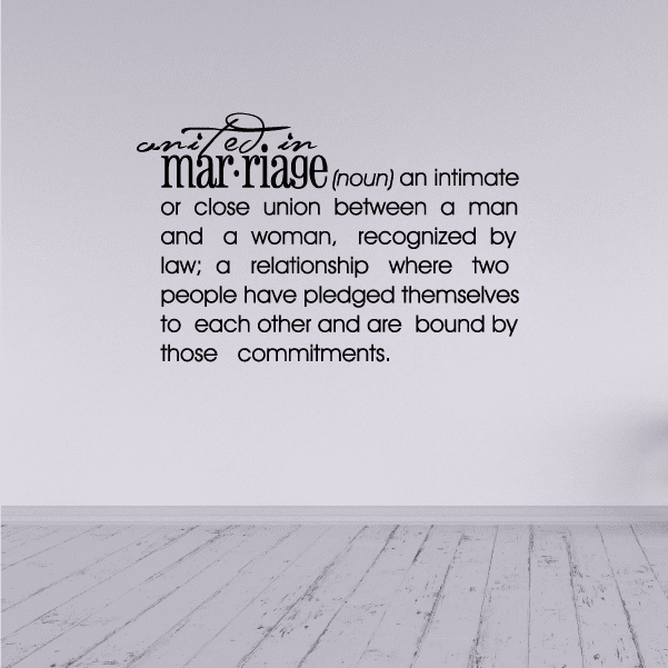 Image of Unified in marriage Definition Wall Decal 