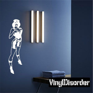 White outline uniformed dancer vinyl wall decal
