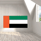 United Arab Emirates flag sticker, rectangular with red vertical band, green-white-black stripes