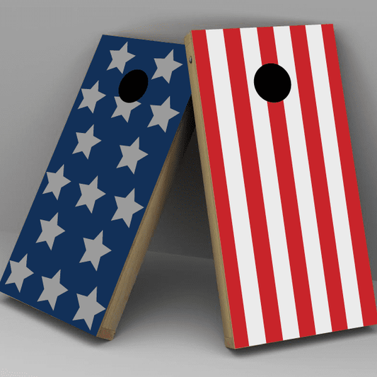 Image of United States Flag Cornhole Board Set - Vinyl Cornhole Board Wrap