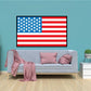 United States flag sticker, rectangular with stars and red-and-white stripes