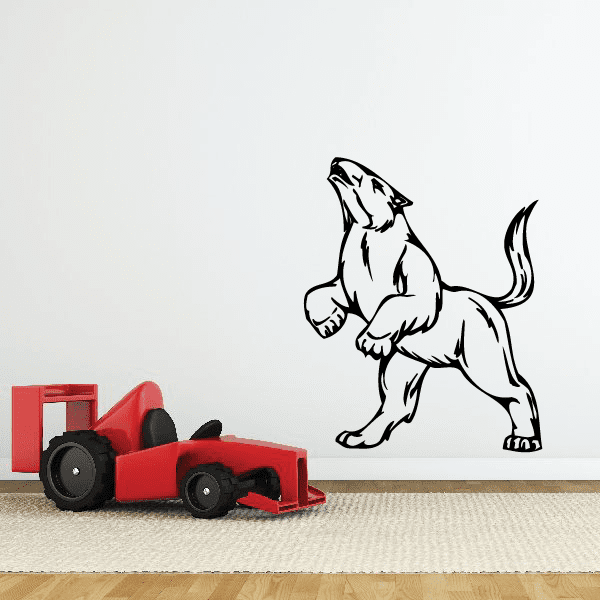 Image of Upright Howling Wolf Decal