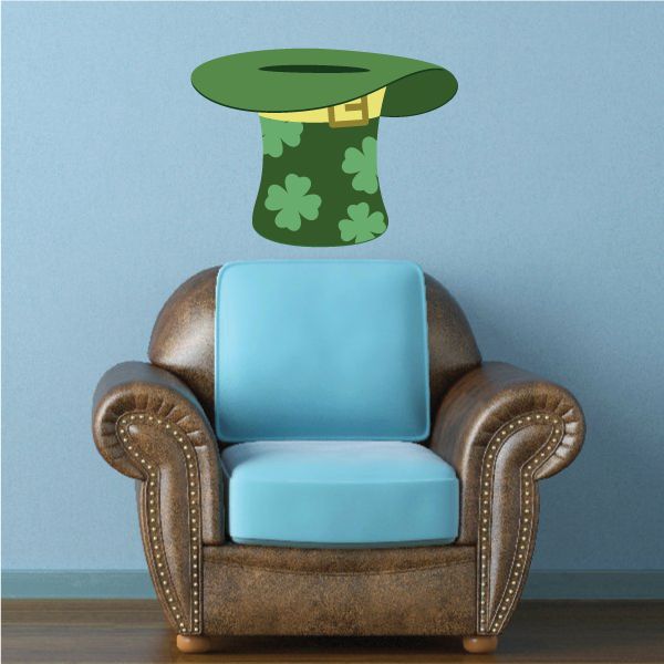 Image of Upside Down Top Hat Clover Leaf Sticker