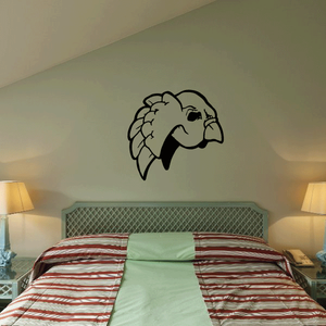 Black winged mask wall decal with upside-down profile