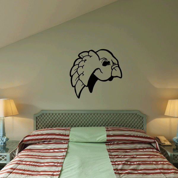 Black winged mask wall decal with upside-down profile