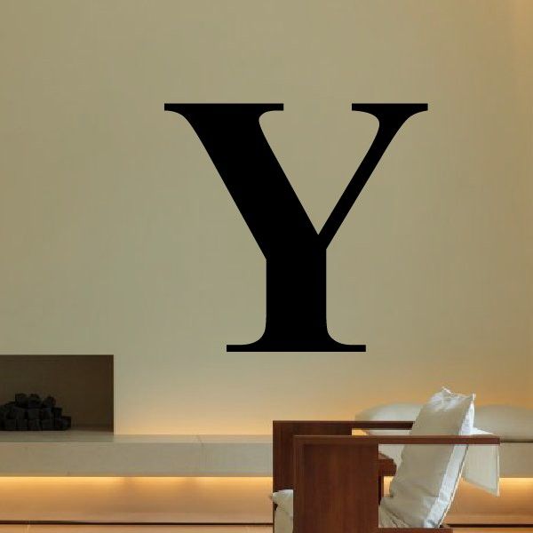 Upsilon (Υ) Greek letter decal, black vinyl wall sticker