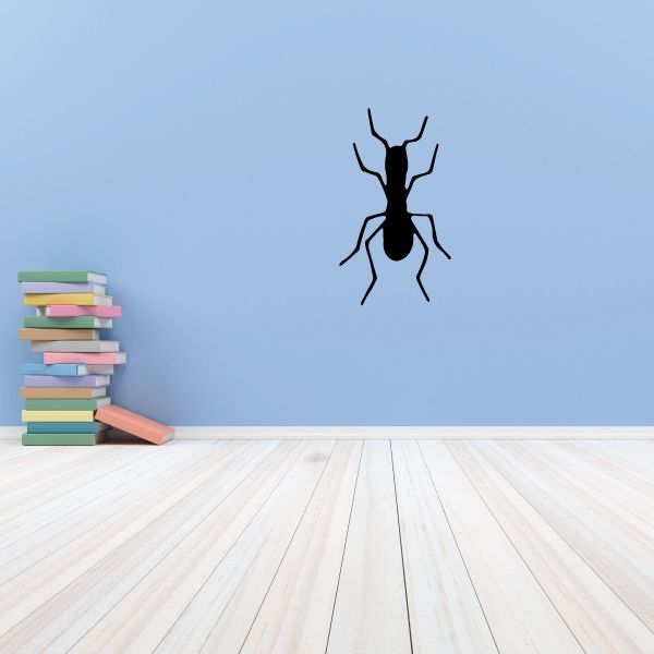 Ant wall decal, black upward-facing ant silhouette