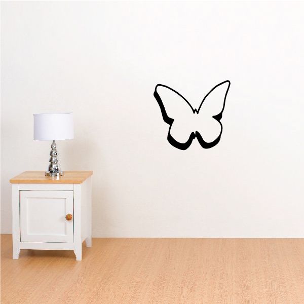 Image of Upwards Pop Out Plain Butterfly Decal