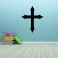 Black cross wall decal with pointed ends